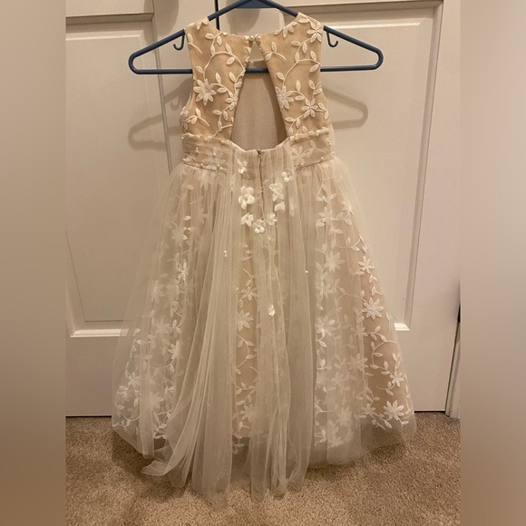 Anthropologie Princess Daliana Jessie Beaded Floral Tulle Flower Girl Dress - Picture 5 of 7